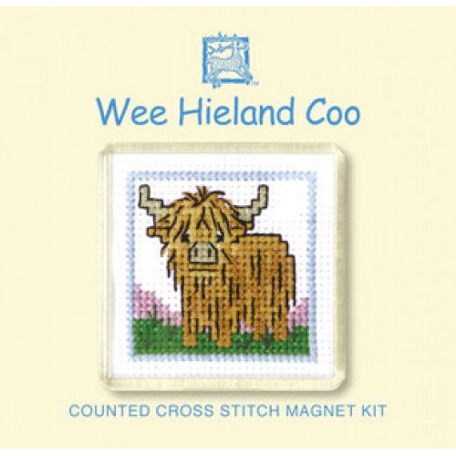 Textile Heritage ~ Counted Cross Stitch Kit ~ Coaster ~ Wee Hieland Coo –  Cotton Club Crafts