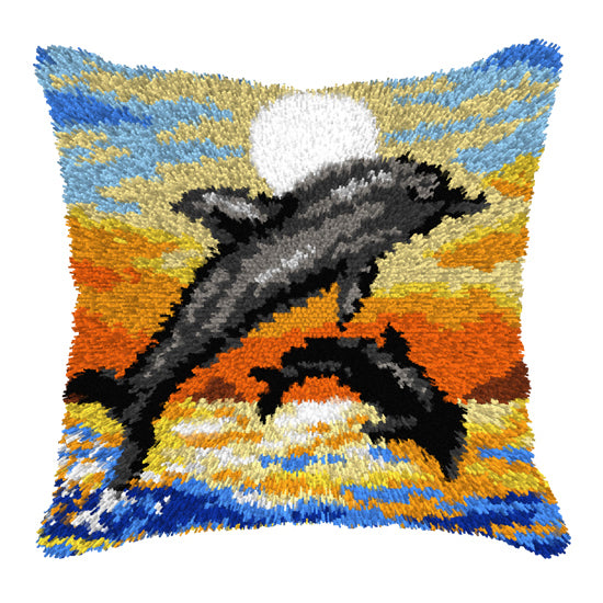 Orchidea Latch Hook Rug Kit Dolphins Cotton Club Crafts