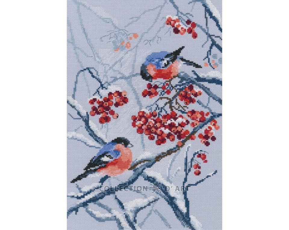 Bullfinches in Rowanberries Cross Stitch Kit - RTO