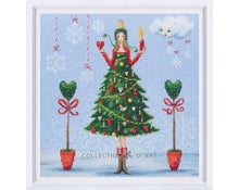 Load image into Gallery viewer, Lady In a Green Dress Cross Stitch Kit - RTO