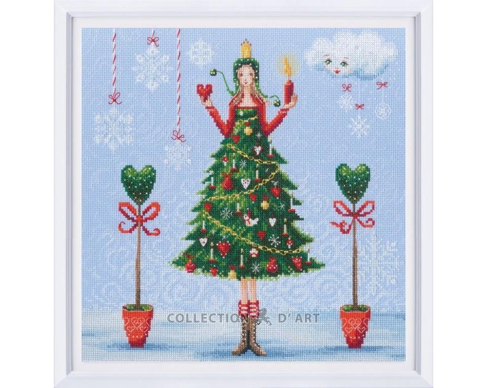 Lady In a Green Dress Cross Stitch Kit - RTO