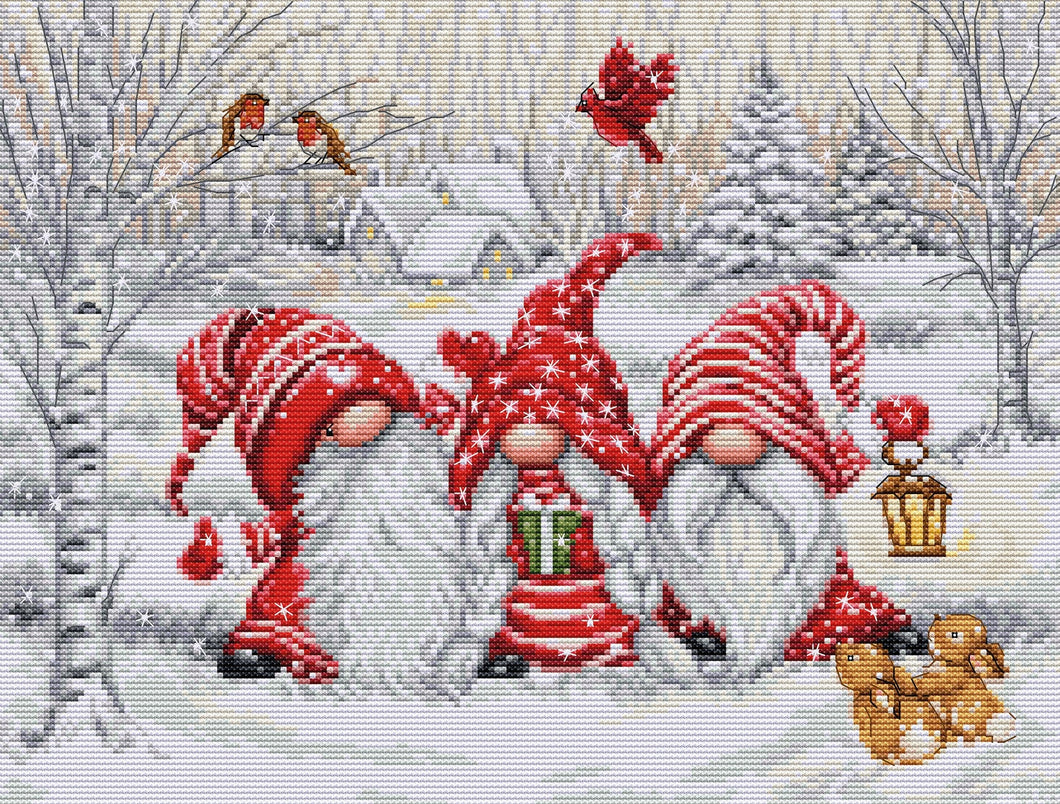 Three Gnomes in the Wood Cross Stitch Kit