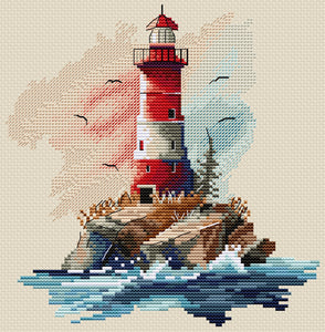 Summer Lighthouse Cross Stitch Kit - HobbyJobby