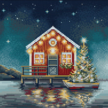 Load image into Gallery viewer, Christmas Night at The Pier Cross Stitch Kit - HobbyJobby