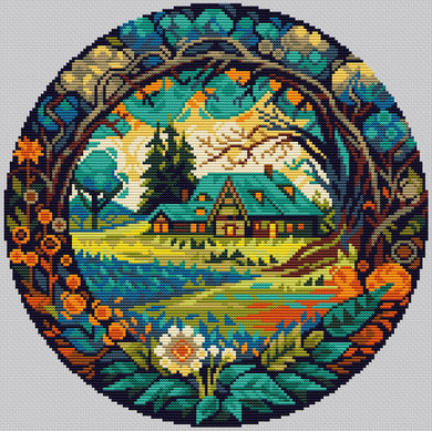 Summer Village Cross Stitch Kit - HobbyJobby