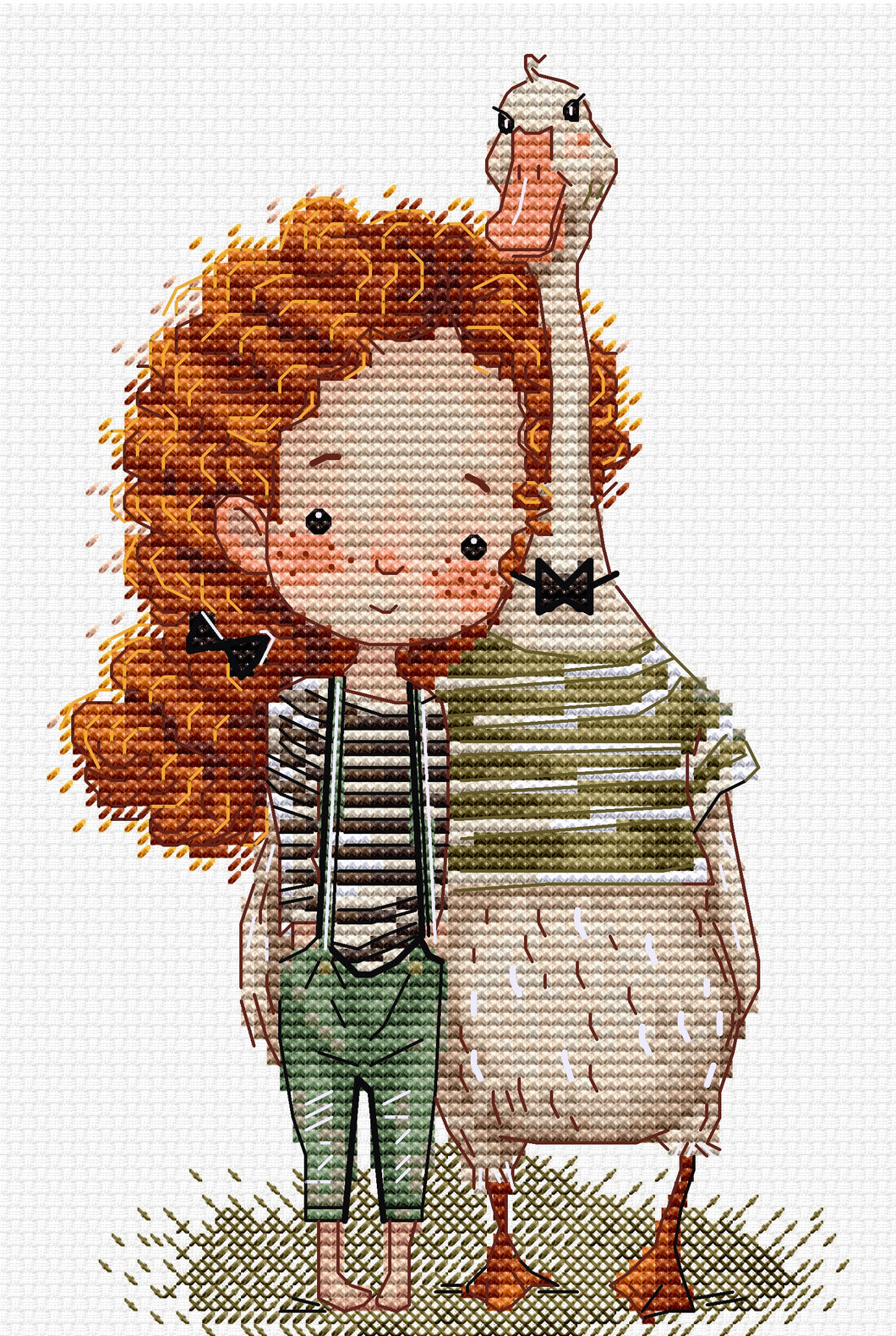 Lucy and The Goose Cross Stitch Kit - HobbyJobby