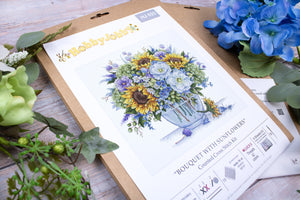 Bouquet With SunflowersCross Stitch Kit - HobbyJobby