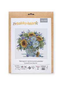 Bouquet With SunflowersCross Stitch Kit - HobbyJobby