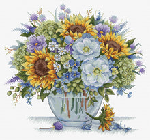 Load image into Gallery viewer, Bouquet With SunflowersCross Stitch Kit - HobbyJobby