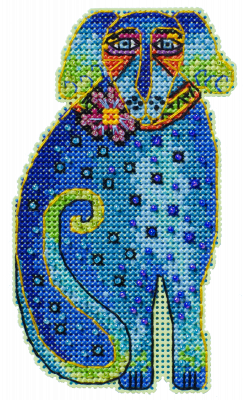 Sadie Blue (Dog) - Beaded Cross Stitch Kit - Mill Hill