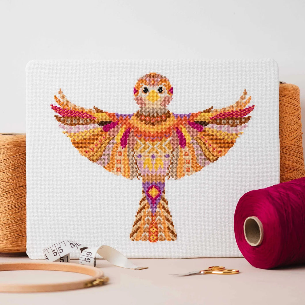 Mandala Sparrow Cross Stitch Kit - Meloca Designs