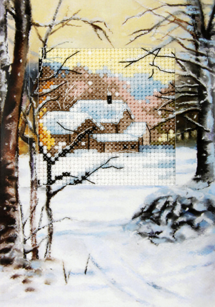 Winter Christmas Card Cross Stitch Kit