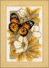 Load image into Gallery viewer, Counted Cross Stitch Kit ~ Miniatures Butterfly on Flowers