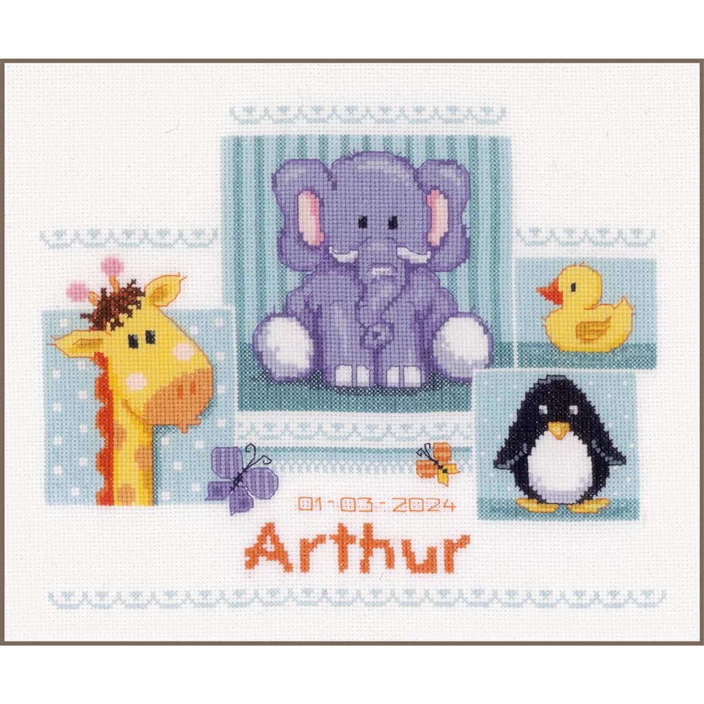 Vervaco Baby Animals Birth Record Cross Stitch Kit – Cotton Club Crafts