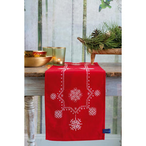 Table Runner Embroidery Kit ~ White Christmas Stars