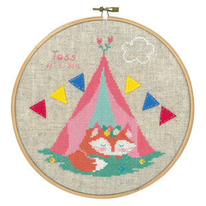 Counted Cross Stitch Kit ~ Lief! Small Fox in Tent