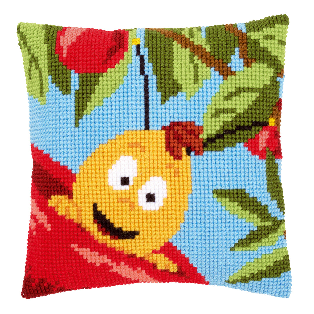 Cushion Cross Stitch Kit ~ Willy and Red Apple