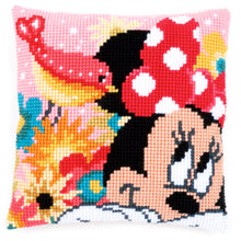 Load image into Gallery viewer, Disney Cushion Cross Stitch Kit ~ Minnie - Psst, I&#39;ve a secret