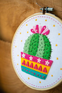 Embroidery Kit with Hoop ~ Cactus