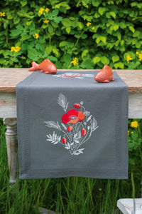 Table Runner Embroidery Kit ~ Poppies