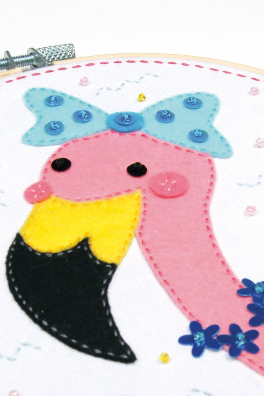 Felt Craft Kit with Frame ~ Flamingo