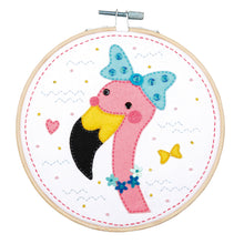 Load image into Gallery viewer, Felt Craft Kit with Frame ~ Flamingo