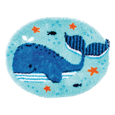 Rug Shaped Latch Hook Kit ~ Whales Fun