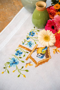 Birdhouses Tablecloth Embroidery Kit