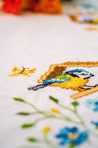 Birdhouses Tablecloth Embroidery Kit