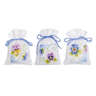 Violets Gift Bags Cross Stitch Kit - Vervaco