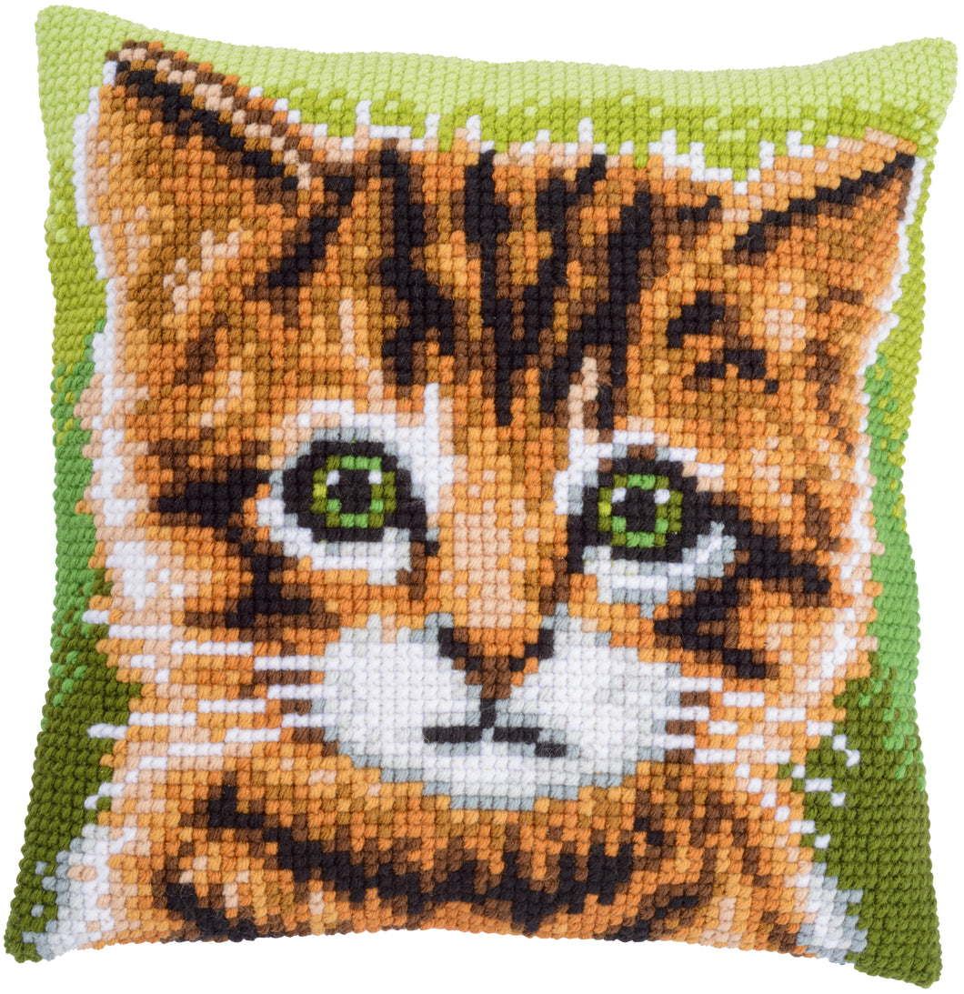 Kitten Cross Stitch Cushion Front Kit - Vervaco