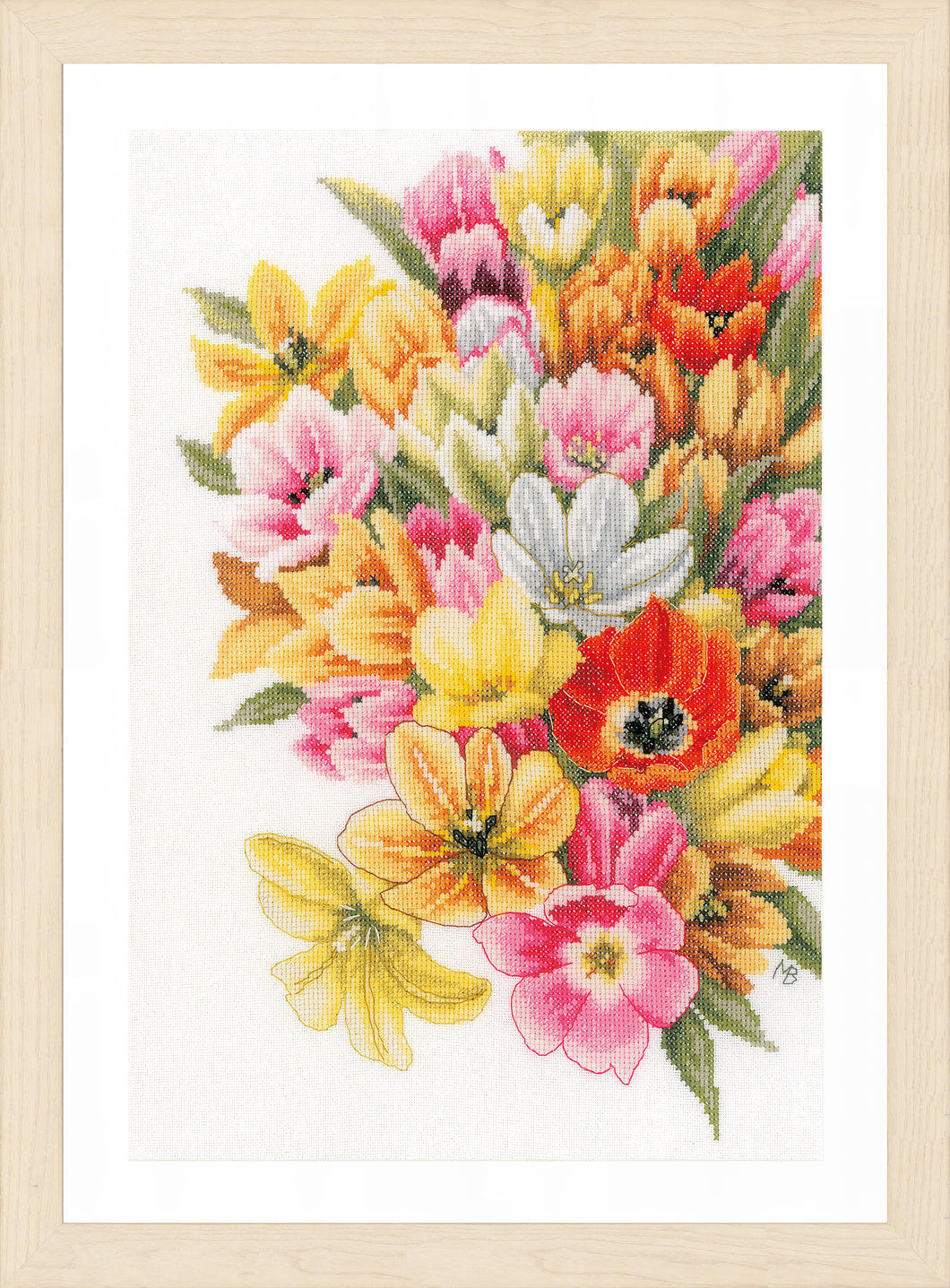 Cover Me in Tulips Cross Stitch Kit - Lanarte