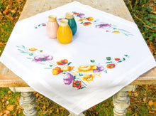 Load image into Gallery viewer, Poppies Tablecloth Cross Stitch Kit