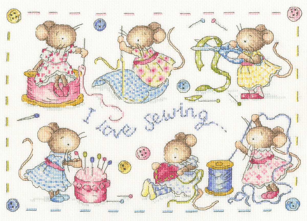 Bothy Threads ~ Counted Cross Stitch Kit ~ I Love Sewing – Cotton Club ...