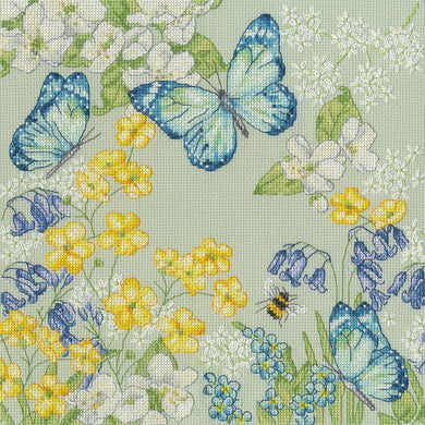 Aquamarine Meadow Cross Stitch Kit - Bothy Threads