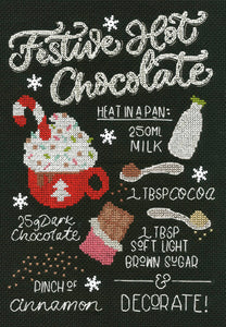 Festive Hot Chocolate Cross Stitch Kit - Bothy Threads