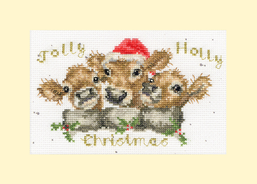 Jolly Holly Cross Stitch Kit - Bothy Threads