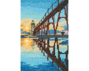 Bridge to Manistee North Pierhead Lighthouse Cross Stitch Kit - RTO