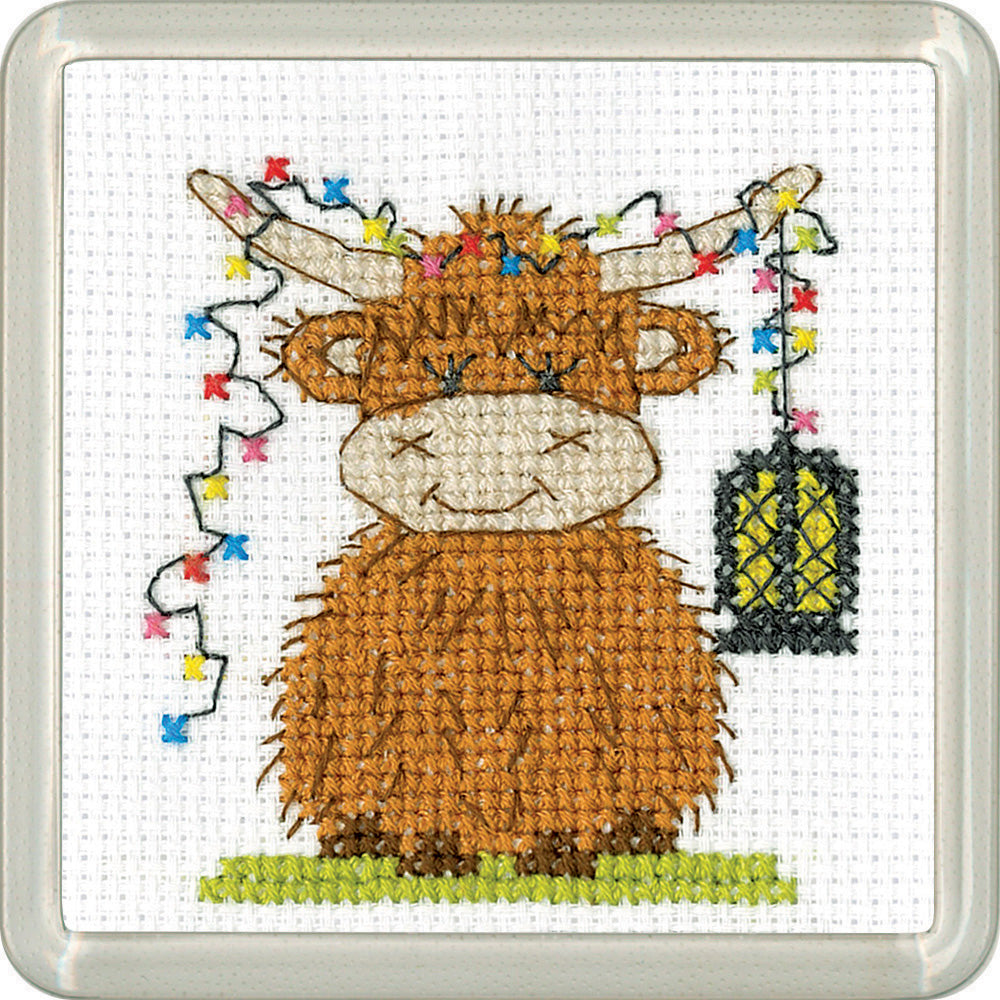 Highland Lantern Coaster Cross Stitch Kit - Heritage Crafts