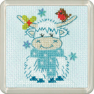 Highland Scarf Frosted Coaster Cross Stitch Kit - Heritage Crafts