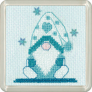 Gonk Frosted Coaster Cross Stitch Kit - Heritage Crafts