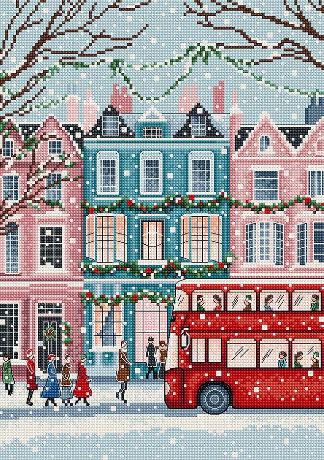 London Snowfall Cross Stitch Kit - Letistitch