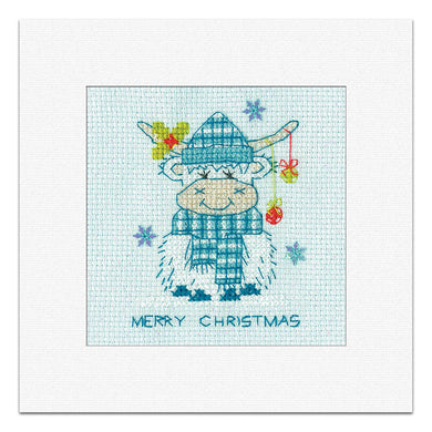 Frosted Highland Tartan Card Cross Stitch Kit - Heritage Crafts