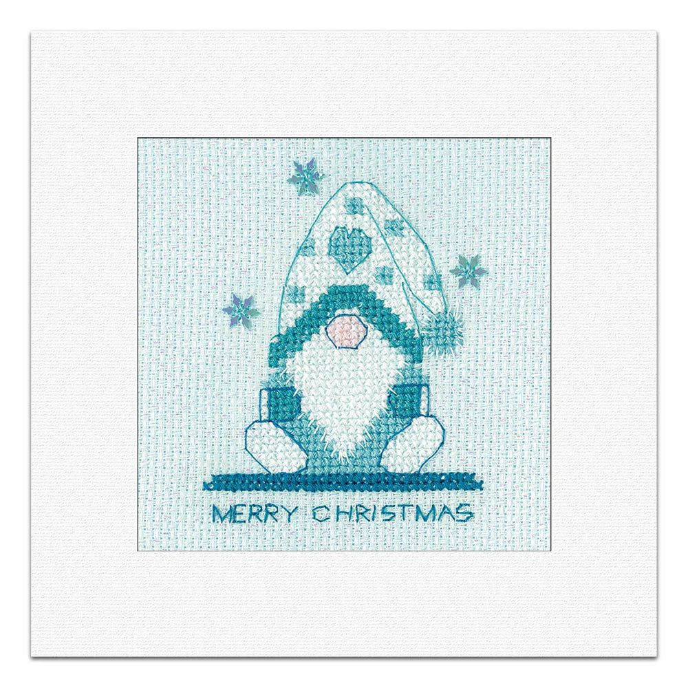 Frosted Gonk Christmas Card Cross Stitch Kit - Heritage Crafts