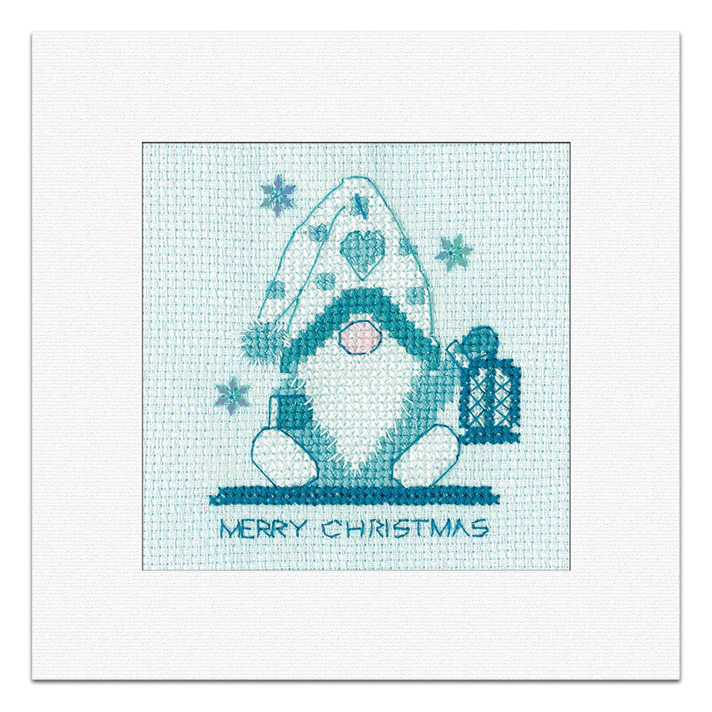 Frosted Gonk Lantern Card Cross Stitch Kit - Heritage Crafts