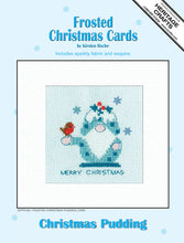 Load image into Gallery viewer, Frosted Christmas Pudding Card Cross Stitch Kit - Heritage Crafts