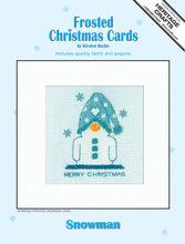 Load image into Gallery viewer, Frosted Snowman Card Cross Stitch Kit - Heritage Crafts