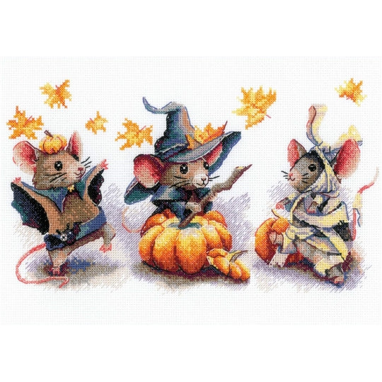 Spooky Mouse Trio Cross Stitch Kit - Riolis