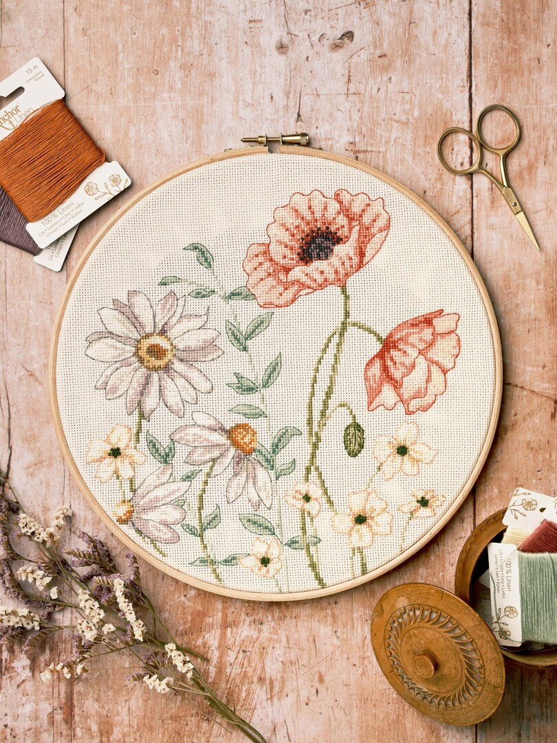 The Summer - Cross Stitch Kit with Hoop Included