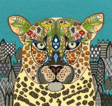 Jewelled Leopard Cross Stitch Kit